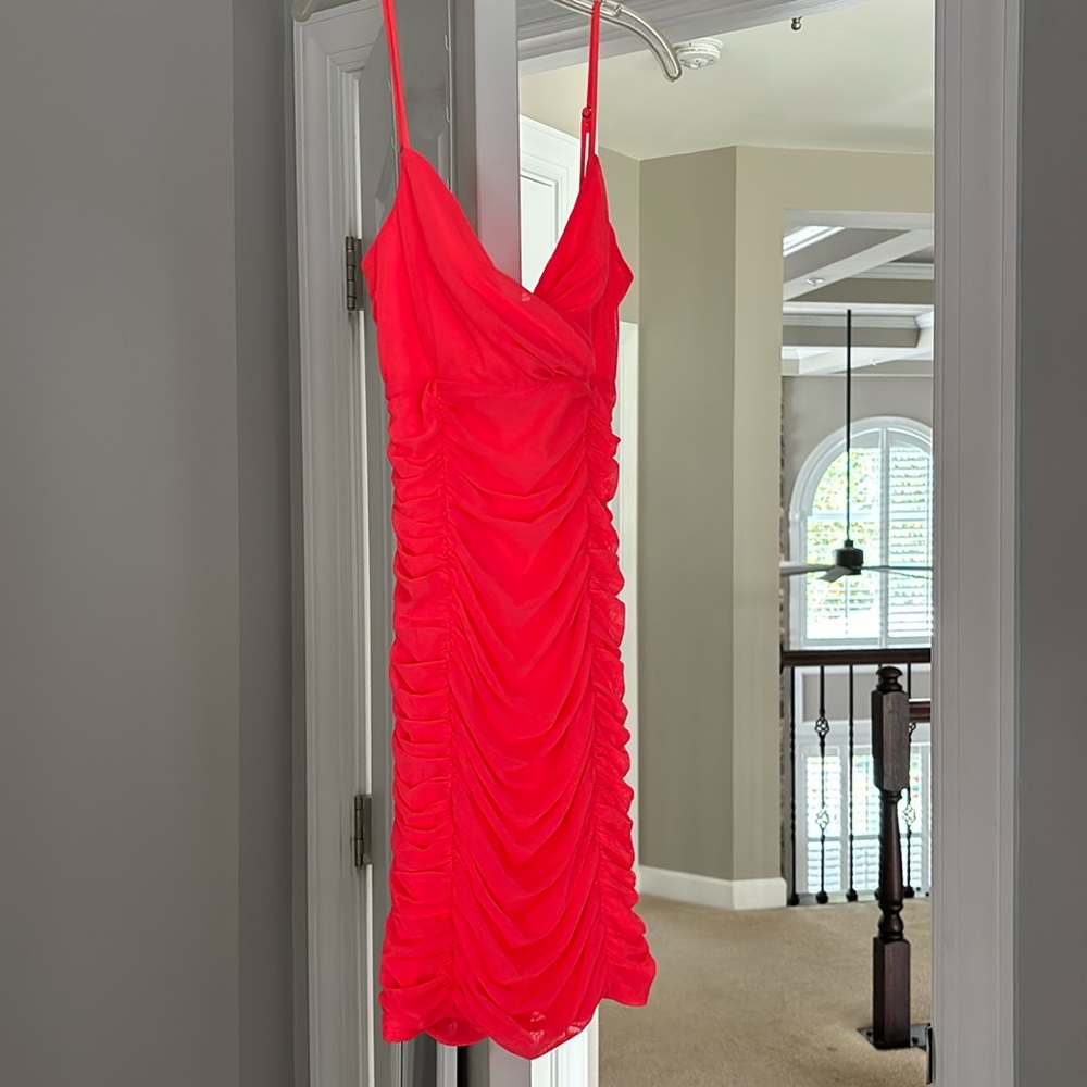 Neon Pink Lucy In the Sky Hoco Dress